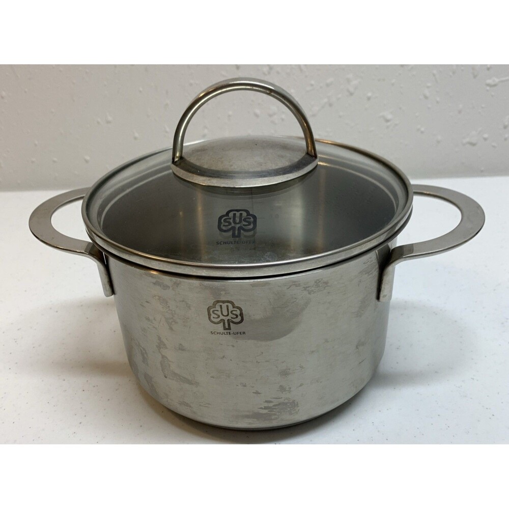 Schulte-Ufer 1.5 Qt Stainless Steel Pot With Lid Made In PRC 1809